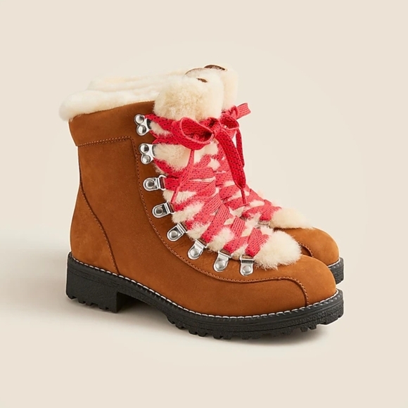 J. Crew Nordic Nubuck Leather Boots Size 7 Pecan Brown - Picture 3 of 7